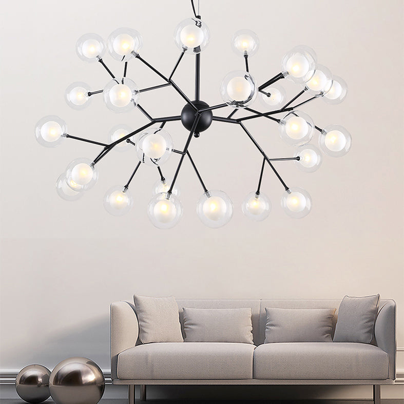 Wrought Iron Firefly Chandelier in Modern Luxury Style Glass Sputnik Pendant Light for Commercial Spaces