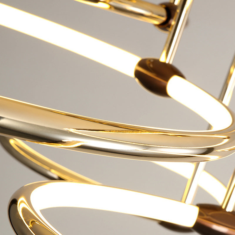 Kreise Metall Kronleuchter Beleuchtung minimalistische LED -Golddecke Anhänger Licht