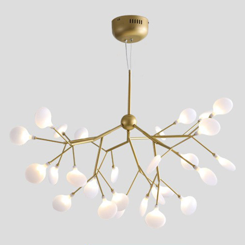 Gold Firefly Pendant Light in Modern Creative Style Wrought Iron Hanging Lamp with Acrylic Shade