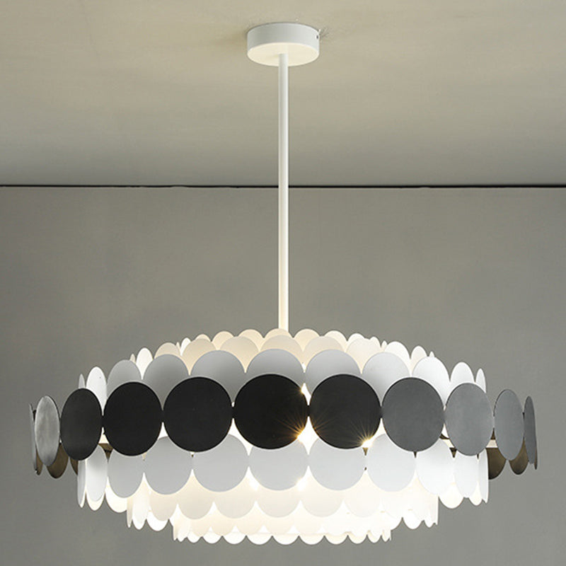 Living Room Pendant Chandelier Nordic Style Chandelier Lighting Fixture with Circle Metal Shade
