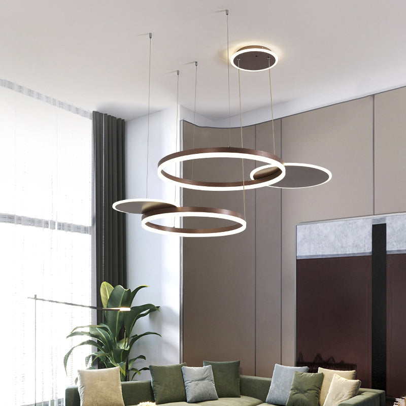 Circles Hanging Pendant Light Minimalistic Living Room LED Chandelier Pendant Light
