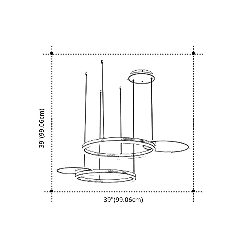 Circles Hanging Pendant Light Minimalistic Living Room LED Chandelier Pendant Light