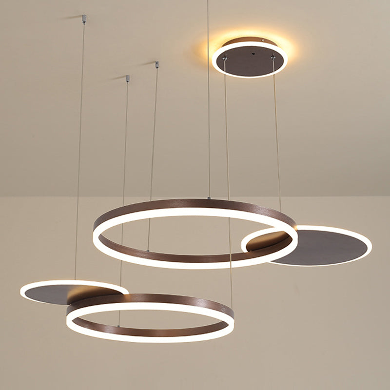 Circles Hanging Pendant Light Minimalistic Living Room LED Chandelier Pendant Light