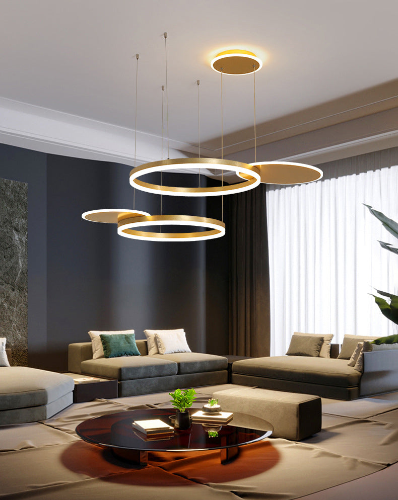 Circles Hanging Pendant Light Minimalistic Living Room LED Chandelier Pendant Light