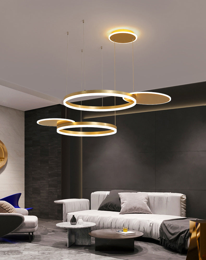 Circles Hanging Pendant Light Minimalistic Living Room LED Chandelier Pendant Light