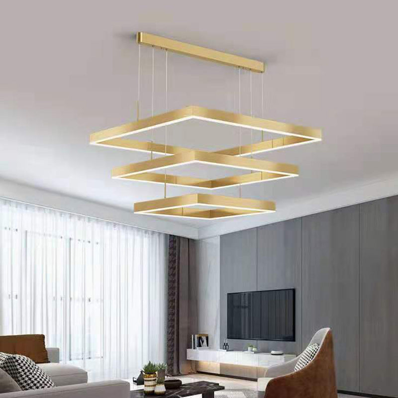 Aluminium zeitgenössischer Stil 3-Tier-Hänge-Leuchten 3-Lights LED-Droplampe