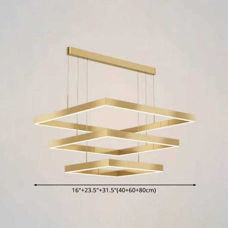 Aluminum Contemporary Style 3-Tier Hanging Light Fixtures 3-Lights LED Drop Lamp