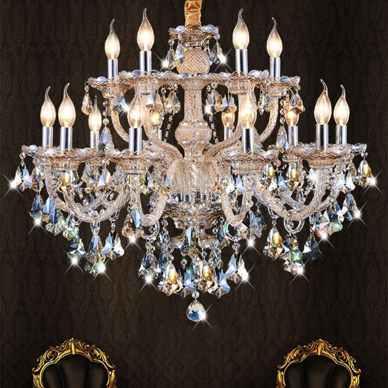 K9 Crystal Traditional Style Chandelier Light Fixtures Living Room Chandelier with Dangling Crystal Accents