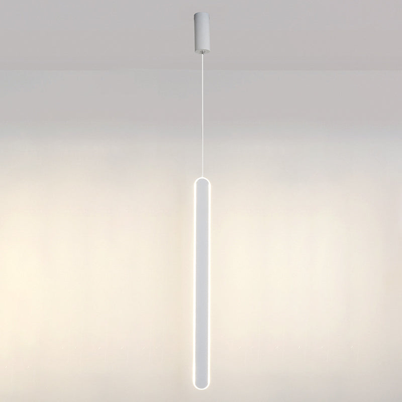Contemporary Style Long Strip LED Hanging Light 23.6" H Acrylic + Metal Simplicity Pendant Lamp for Bedroom