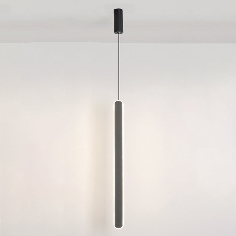 Contemporary Style Long Strip LED Hanging Light 23.6" H Acrylic + Metal Simplicity Pendant Lamp for Bedroom