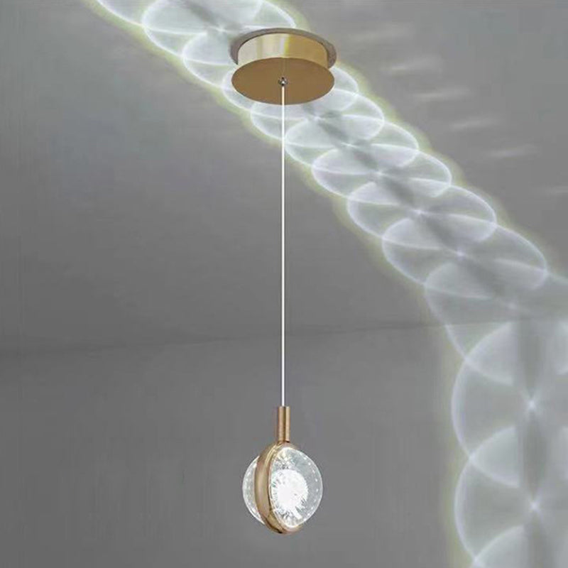 Kristall Löwenzahn Anhänger Leuchtenleuchte Einfachheit Gold LED Deckenlampe für Schlafzimmer