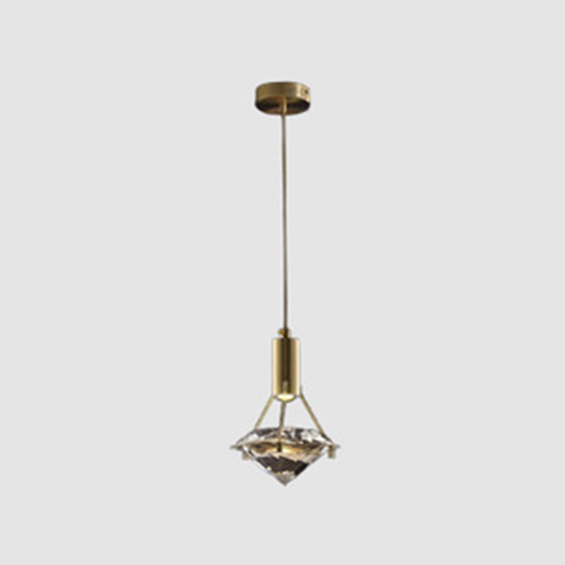 Modern Luxury Style Down Lighting Pendant 1 Light Suspension Pendant with Crystal Shade