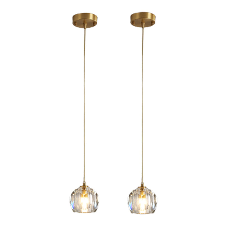 Modern Luxury Style Down Lighting Pendant 1 Light Suspension Pendant with Crystal Shade