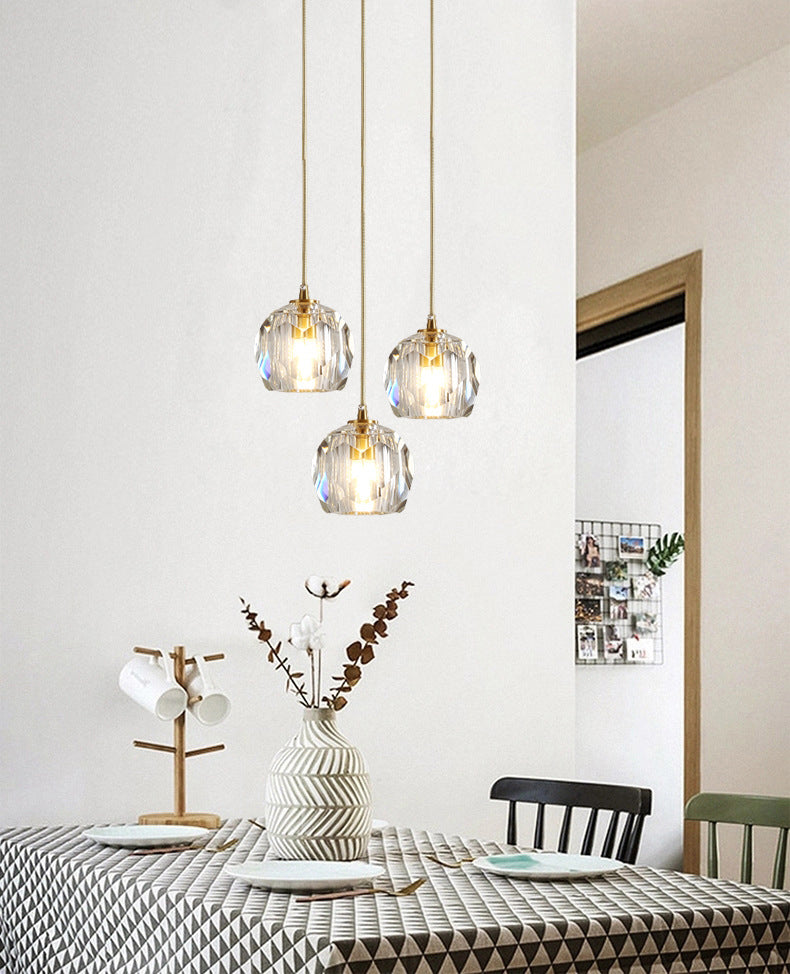 Modern Luxury Style Down Lighting Pendant 1 Light Suspension Pendant with Crystal Shade