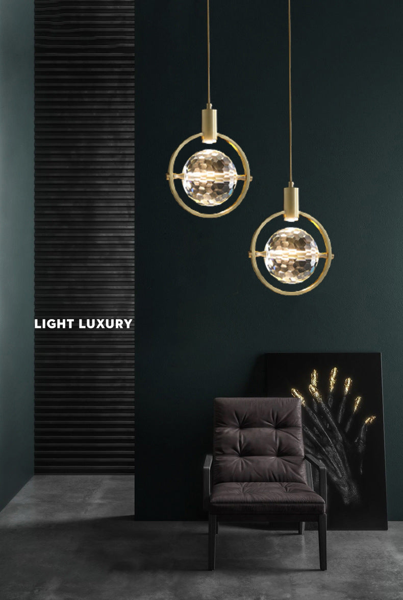 Modern Luxury Style Down Lighting Pendant 1 Light Suspension Pendant with Crystal Shade