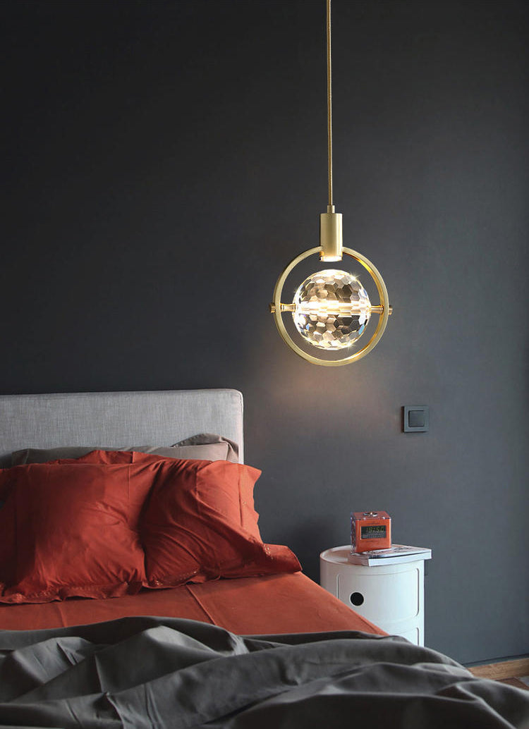 Modern Luxury Style Down Lighting Pendant 1 Light Suspension Pendant with Crystal Shade