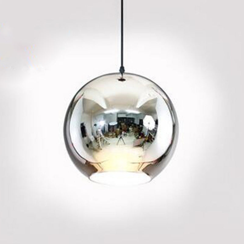 Elektroplattierte Spiegelglas Kugel Anhänger Lampe 1-Licht postmoderner Kleidungsgeschäft Dekoratives hängendes Licht