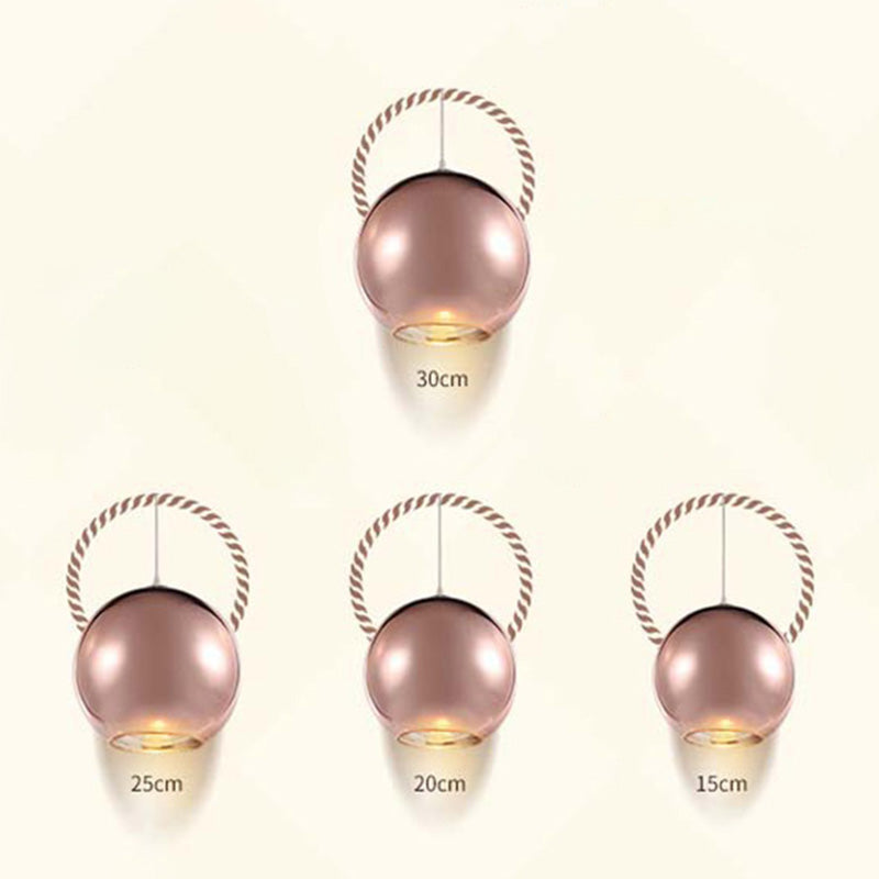 Elektroplattierte Spiegelglas Kugel Anhänger Lampe 1-Licht postmoderner Kleidungsgeschäft Dekoratives hängendes Licht