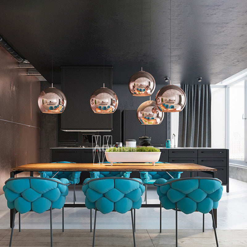 Elektroplattierte Spiegelglas Kugel Anhänger Lampe 1-Licht postmoderner Kleidungsgeschäft Dekoratives hängendes Licht