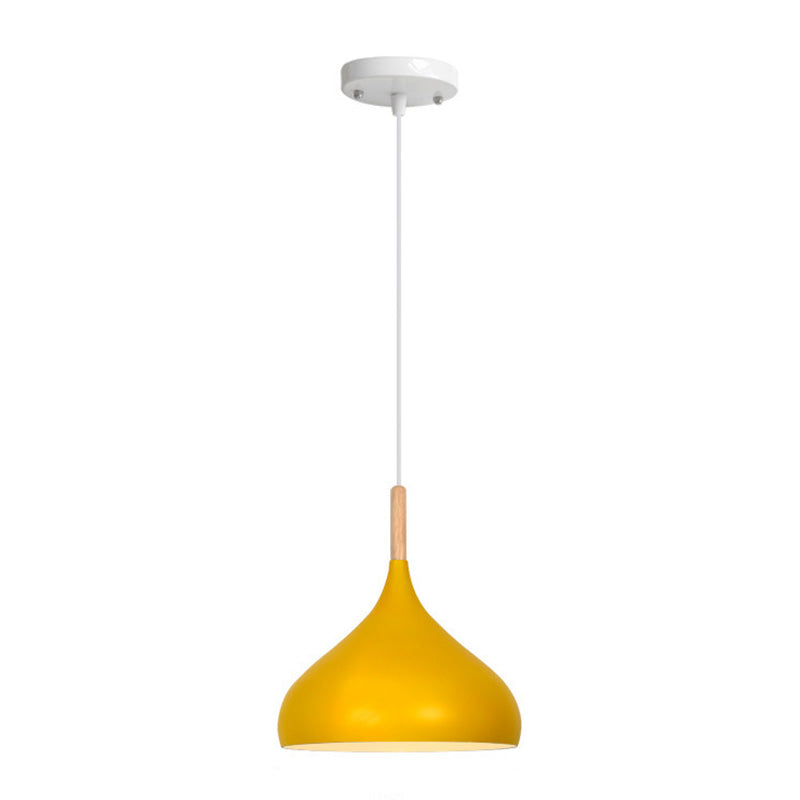 Nordic Style Macaroon Hanging Light Metal Teardrop Shade Single Bulb Pendant Lamp with 39.3" Adjustable Suspension Wire