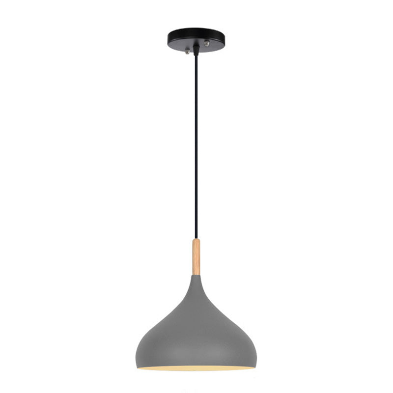 Nordic Style Macaroon Hanging Light Metal Teardrop Shade Single Bulb Pendant Lamp with 39.3" Adjustable Suspension Wire