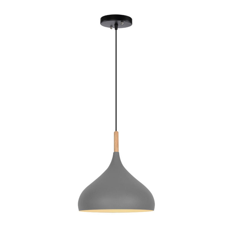 Nordic Style Macaroon Hanging Light Metal Teardrop Shade Single Bulb Pendant Lamp with 39.3" Adjustable Suspension Wire