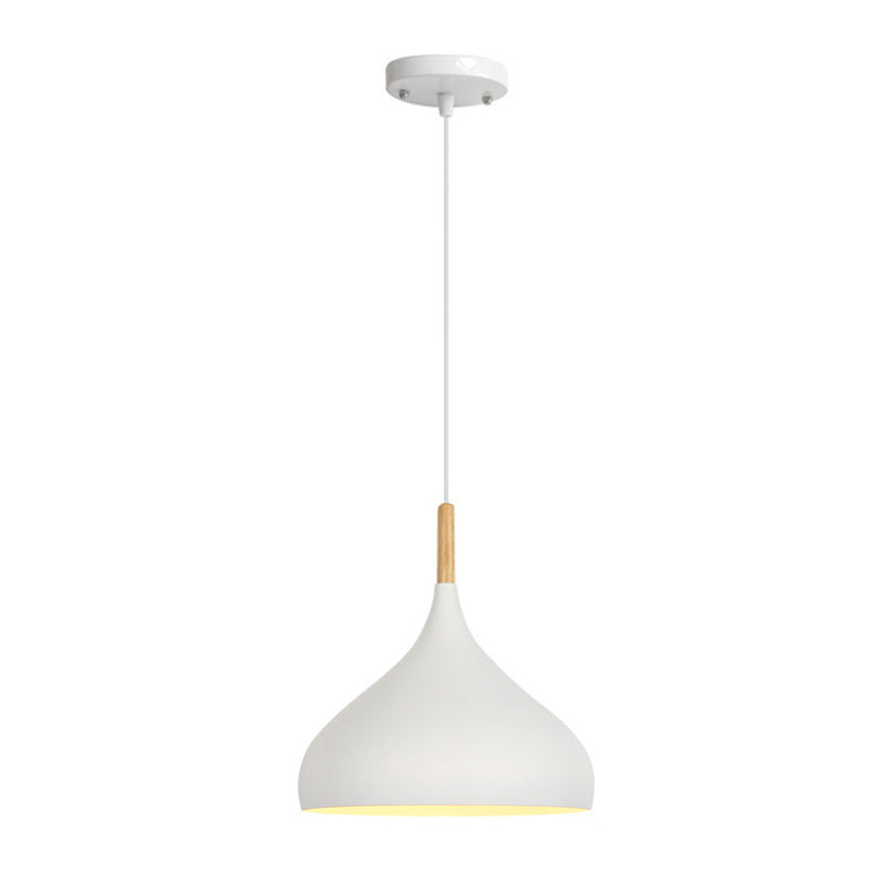 Nordic Style Macaroon Hanging Light Metal Teardrop Shade Single Bulb Pendant Lamp with 39.3" Adjustable Suspension Wire