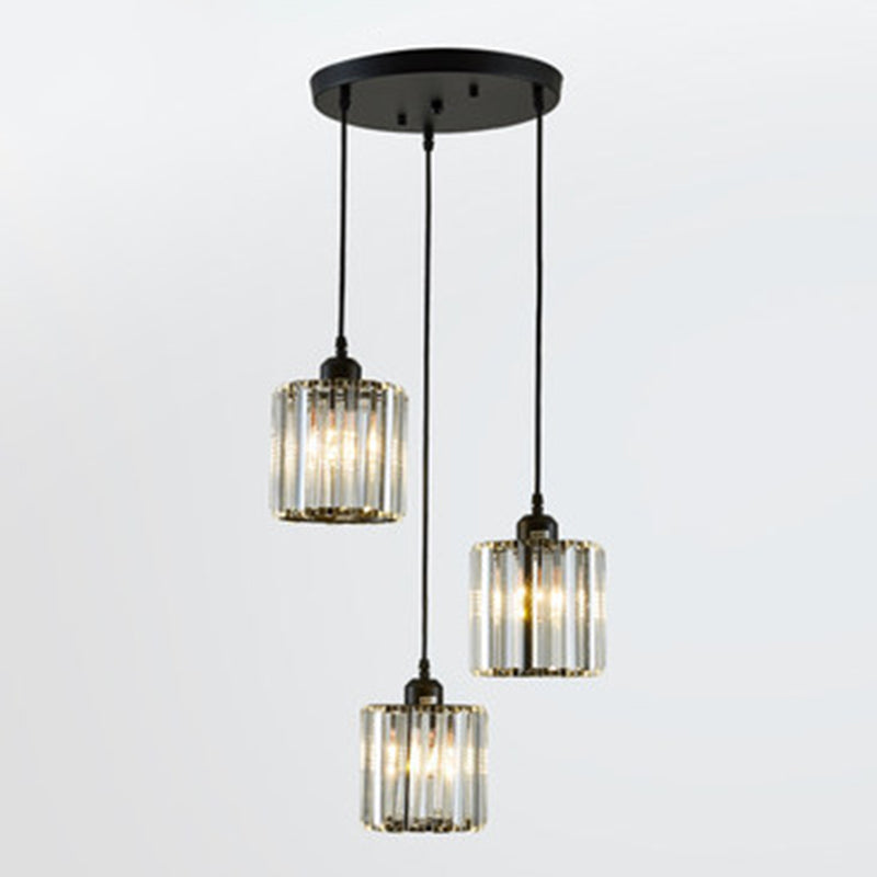 Modern Minimalist in stile Minimalista Drum Impiccing Luci a sospensione Crystal Clessing Sofril Light for Dining Room