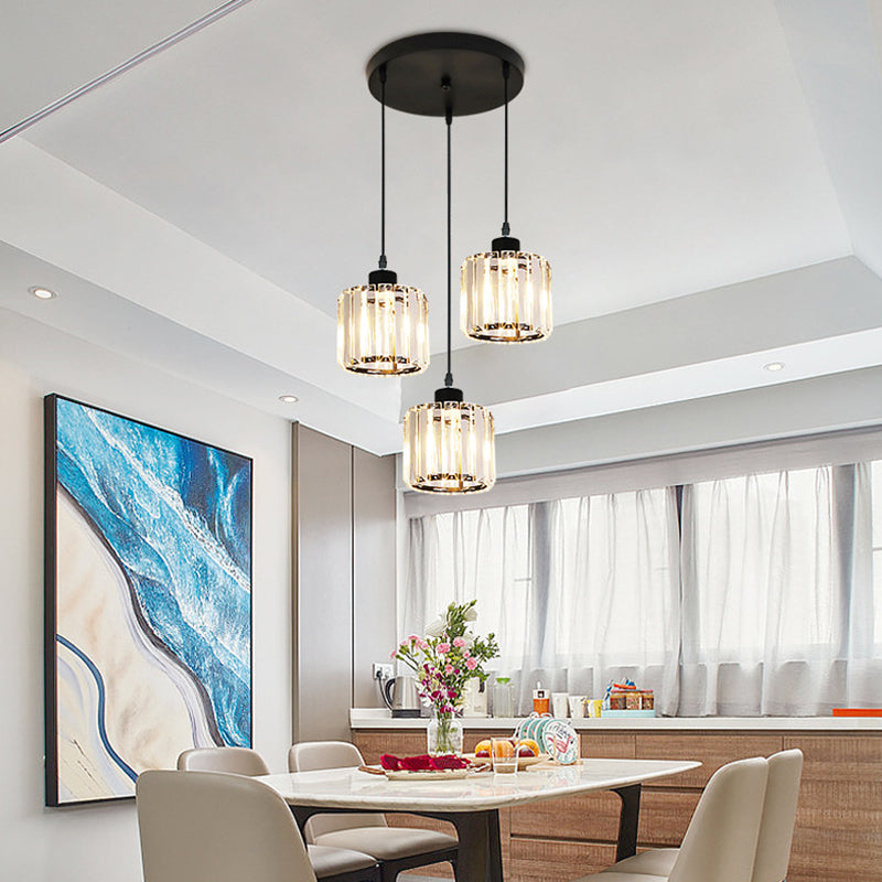 Modern Minimalist in stile Minimalista Drum Impiccing Luci a sospensione Crystal Clessing Sofril Light for Dining Room