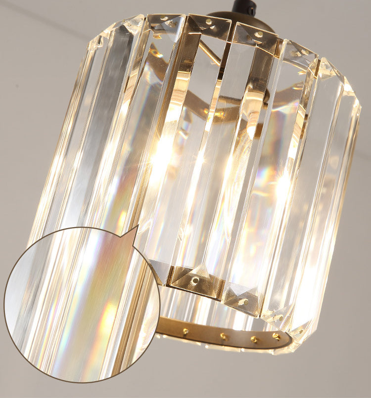 Modern Minimalist in stile Minimalista Drum Impiccing Luci a sospensione Crystal Clessing Sofril Light for Dining Room