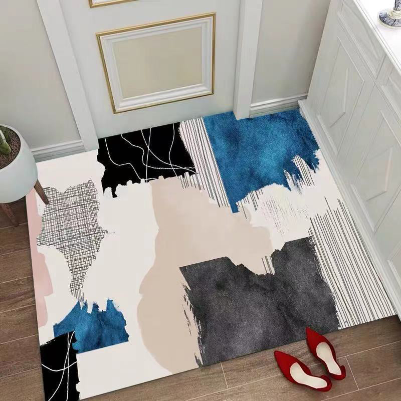Contemporary Indoor Rug Polyester Abstract Printing Rug Washable Area Carpet for Living Room