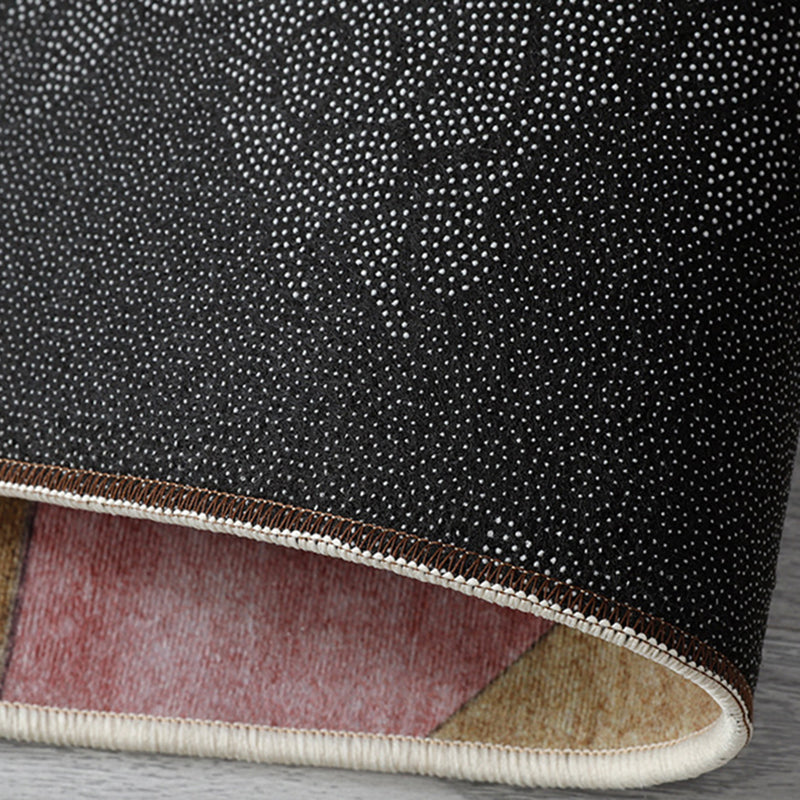 Abstract Area Rug Polyester Marble Print Rug Non-Slip Backing Carpet for Living Room