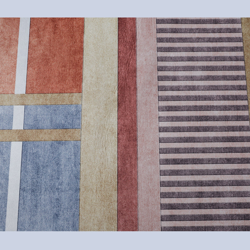 Abstract Area Rug Polyester Marble Print Rug Non-Slip Backing Carpet for Living Room