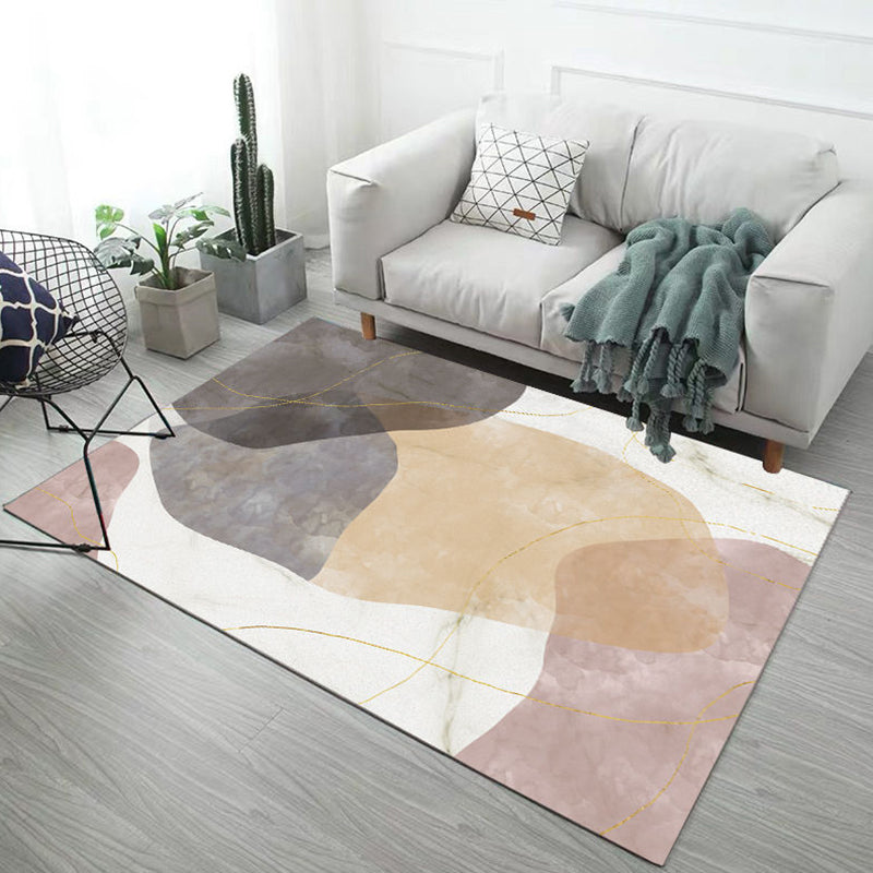Abstract Printing Rug Polyester Area Rug Stain Resistant Carpet for Living Room