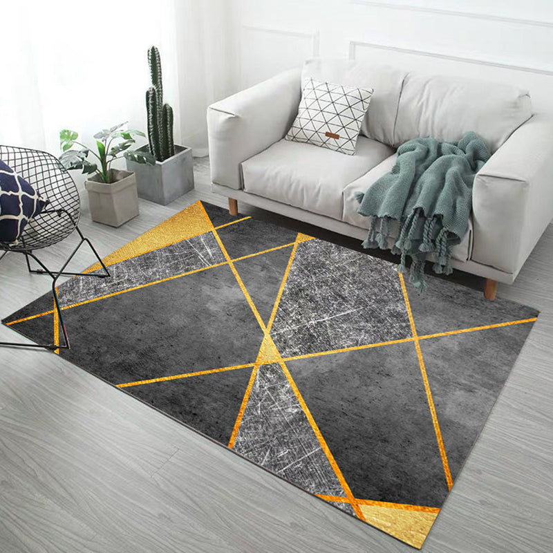 Abstract Printing Rug Polyester Area Rug Stain Resistant Carpet for Living Room