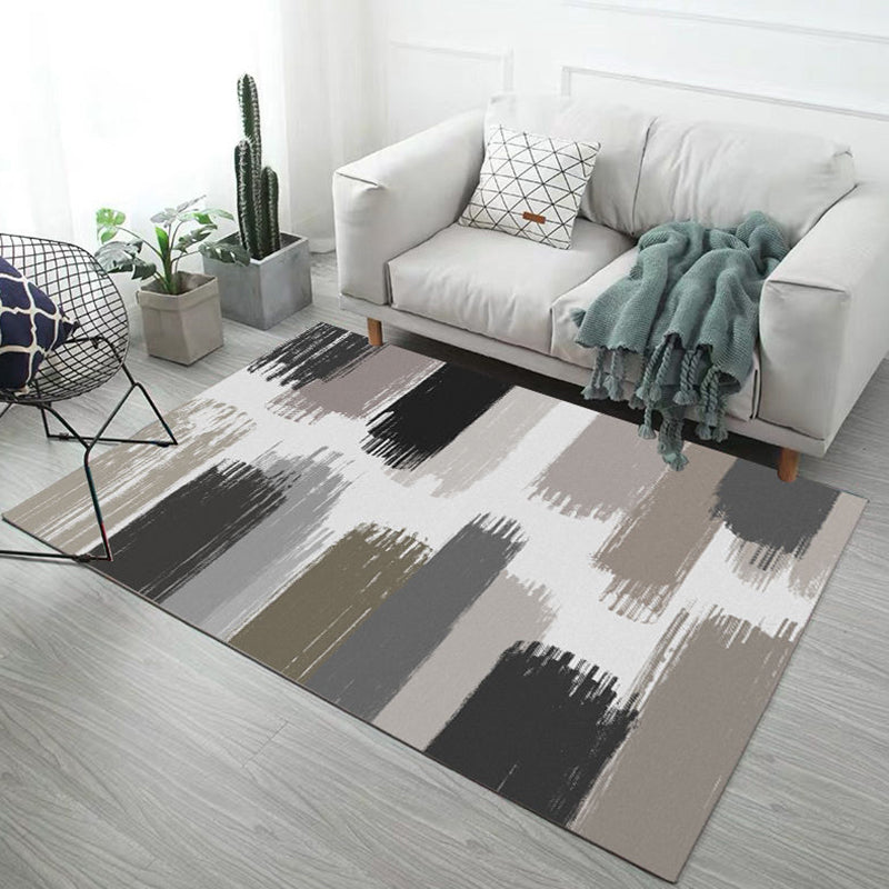 Abstract Printing Rug Polyester Area Rug Stain Resistant Carpet for Living Room