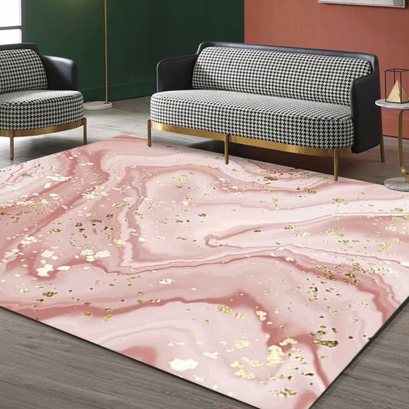 Modern Ink Painting Rug Polyester Area Carpet Stain Resistant Indoor Rug for Living Room