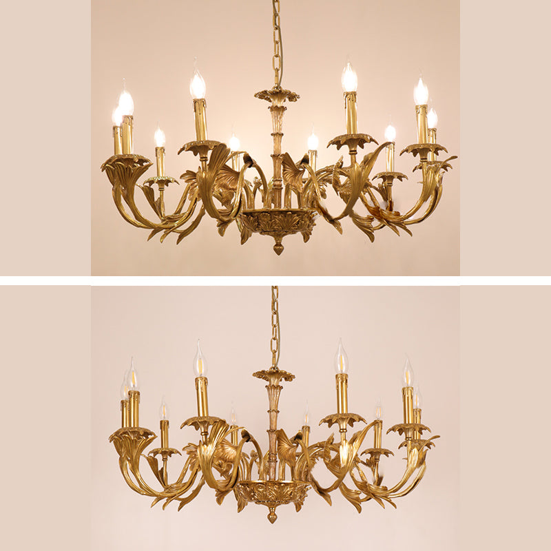 Candelabra Metal Chandelier Light Fixtures Antique Living Room Suspended Lighting Fixture