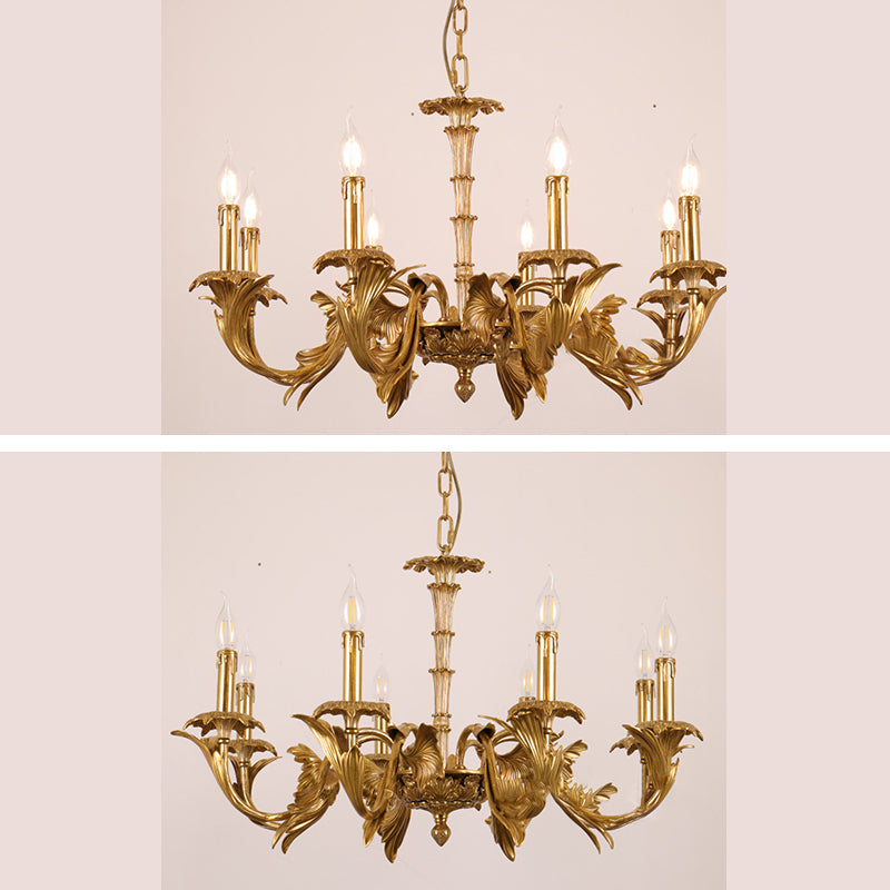 Candelabra Metal Chandelier Light Fixtures Antique Living Room Suspended Lighting Fixture