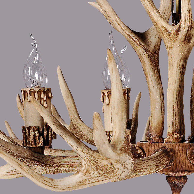 Résine Pendante de fourchette en résine Chandelier intérieur à style vintage traditionnel à style vintage avec teinte en verre