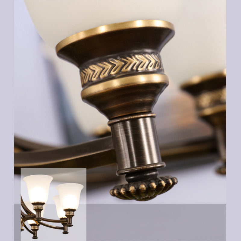 Copper Sputnik Pendant Light in Traditional Classic Style Glass Ceiling Light for Interior Spaces