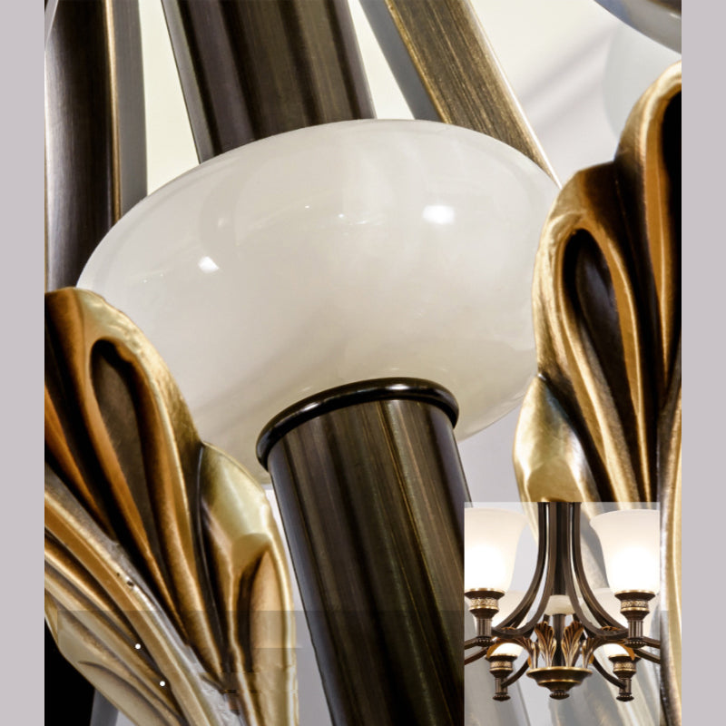 Copper Sputnik Pendant Light in Traditional Classic Style Glass Ceiling Light for Interior Spaces