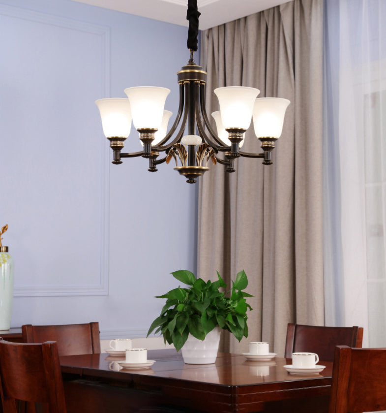 Copper Sputnik Pendant Light in Traditional Classic Style Glass Ceiling Light for Interior Spaces