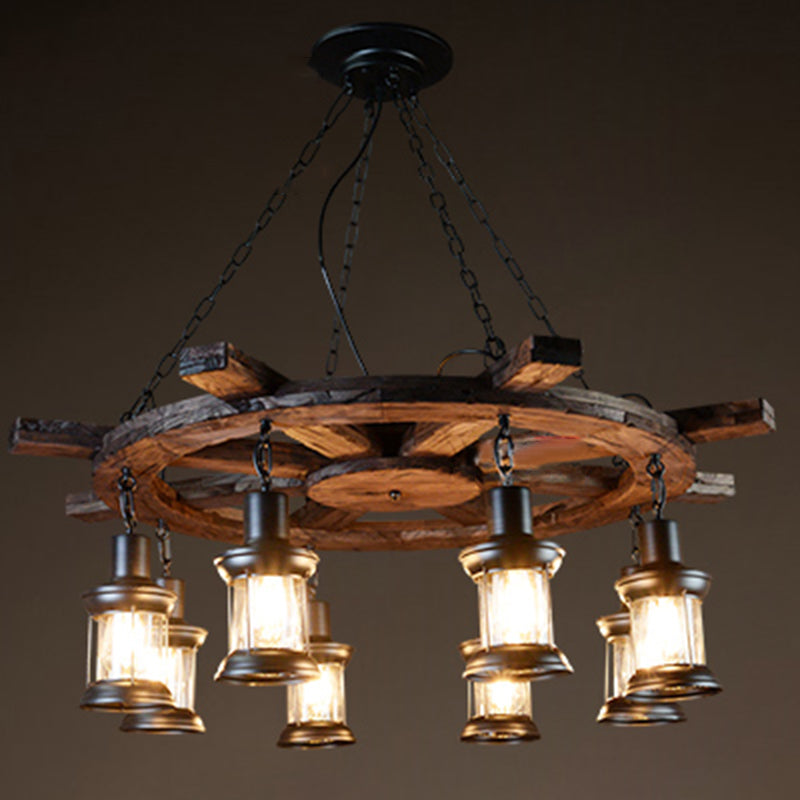 Accesorios de iluminación de lámpara de madera de timón lámpara de lámpara colgante