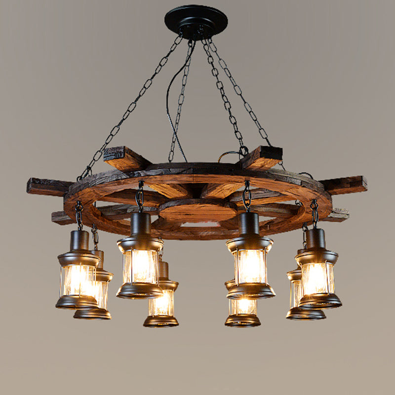 Accesorios de iluminación de lámpara de madera de timón lámpara de lámpara colgante