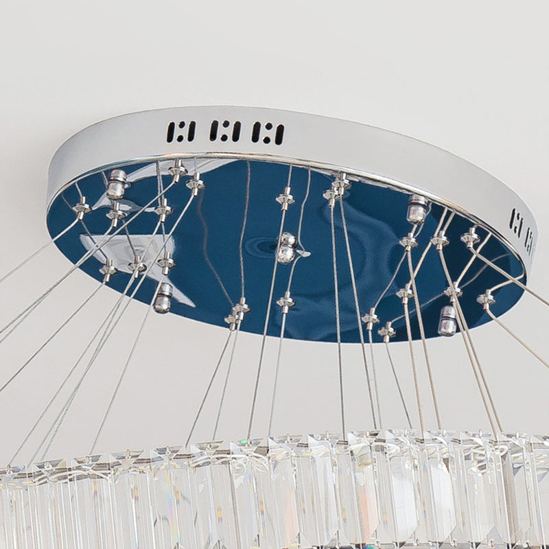Lampada il lampadario di cristallo a LED a LED a LED a LED di cerchi di cerchi cromati per soggiorno
