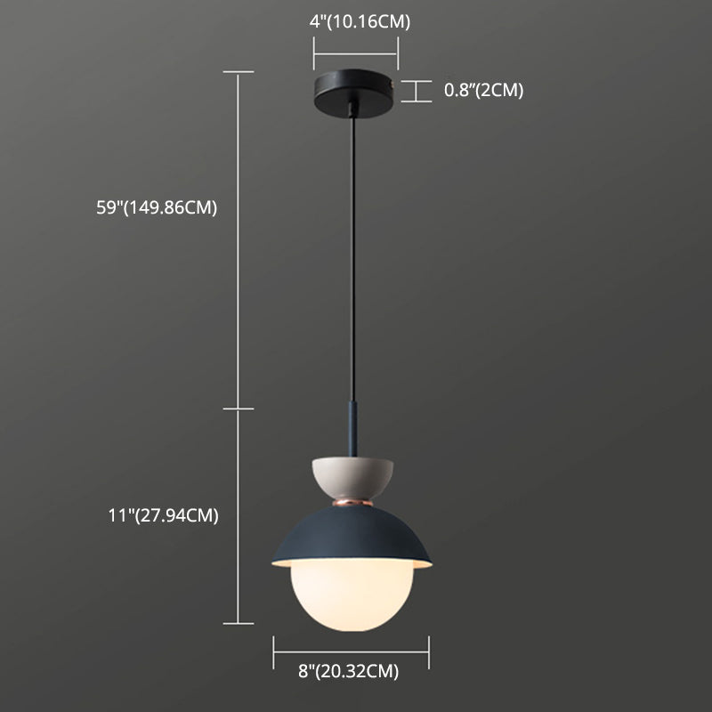 Style minimaliste moderne Global Down Lighting Pendant Metal Metal 1 Plafond suspendu éclairage pour chambre à coucher