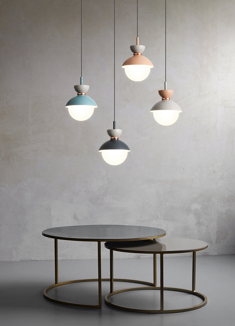 Style minimaliste moderne Global Down Lighting Pendant Metal Metal 1 Plafond suspendu éclairage pour chambre à coucher
