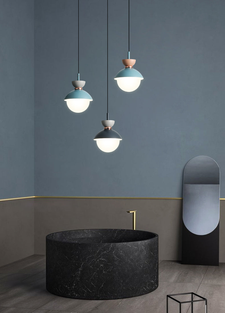Style minimaliste moderne Global Down Lighting Pendant Metal Metal 1 Plafond suspendu éclairage pour chambre à coucher