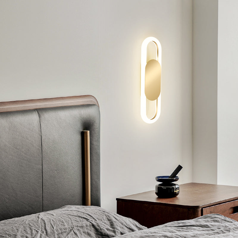 Modern Luxury Style Circular Sconce Light Fixtures Metal Wall Lighting Ideas for Bedroom
